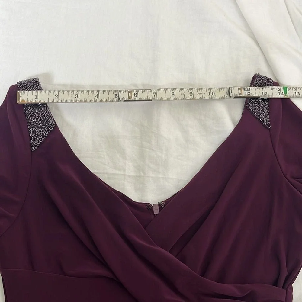Lauren Ralph Lauren‎ Bell-Sleeve Stretch Jersey Gown Beaded size 4 Wedding New